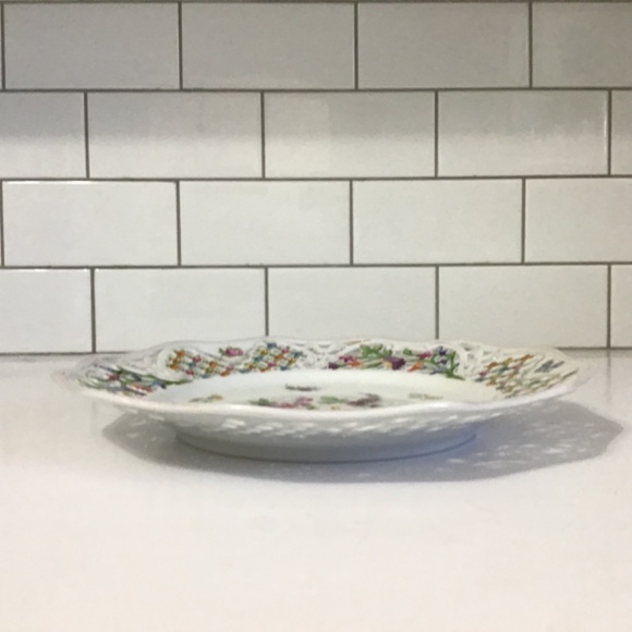 Vintage Schumann Bavaria With Flowers Pattern Reticulated Plate - Picture 5 of 7